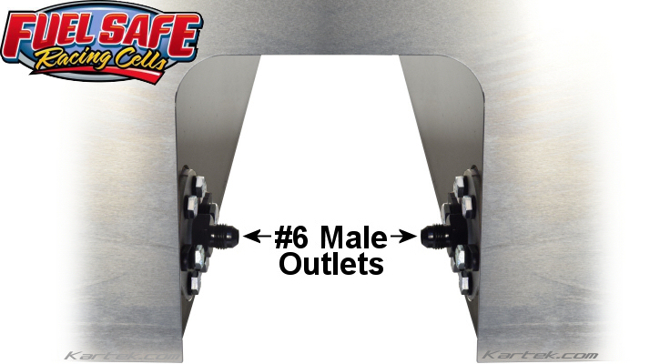 fuel safe baja buggy racing fuel cell tunnel fuel tank with number 6 male outlets