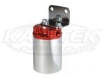 12308 - 10 Micron, 3/8" NPT Red/Polished Canister Fuel Filter 6.125 tall x 3.75 diameter