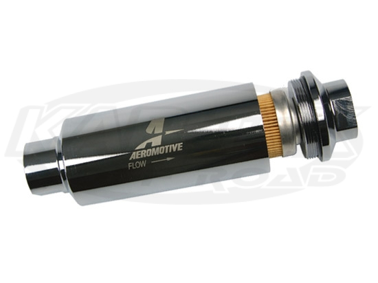 Aeromotive 12310 - 10 Micron Blk Post Fuel Filter 7-1/4" Long x 2-7/16" Dia -12 ORB Inlet And Outlet