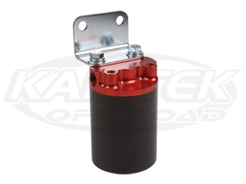 12319 - 100 Micron, 3/8" NPT Red/Black Canister Fuel Filter 6.125 tall x 3.75 diameter
