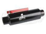 Aeromotive 12331 - 100 Micron Black Pre Fuel Filter And Shut Off Valve 5-1/2" L x 2" Dia -10 ORB