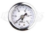 Aeromotive 15632 Mechanical Pressure Gauge 0-15 PSI 1-1/2 Diameter 1/8" NPT Pipe Thread Male Fitting