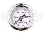 Aeromotive 15633 Mechanical Pressure Gauge 0-100 PSI 1-1/2 Dia. 1/8" NPT Pipe Thread Male Fitting