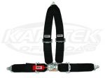 Crow Enterprizes Latch And Link Style Bolt In Seat Belt Harness 3" Lap 3" Padded Shoulders 3 Point V