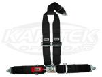 Crow Enterprizes Latch And Link Style Bolt In Seat Belt Harness 3" Lap 3" Padded Shoulders 3 Point Y