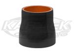4-Ply Black Silicone Turbo Or Intake Hose Reducers 4" Inside Diameter To 3" Inside Diameter