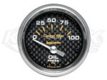 Carbon Fiber 2-1/16" Short Sweep Electric Gauges Transmission Temperature 100°F - 250°F