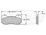 Wilwood 6712 Backing Plate PolyMatrix B Compound 4-7/8" Brake Pads 0.490" Thick - Set Of 4