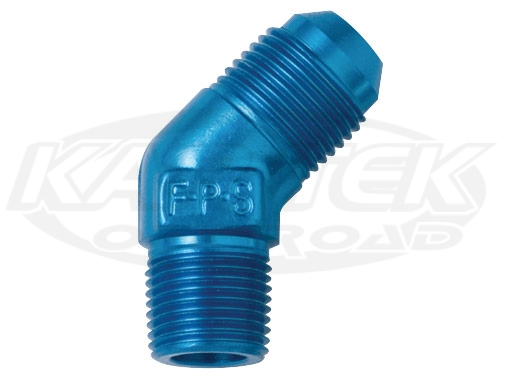 Shop NPT Pipe Thread Male to AN Male 45 Degree Blue Aluminum Now
