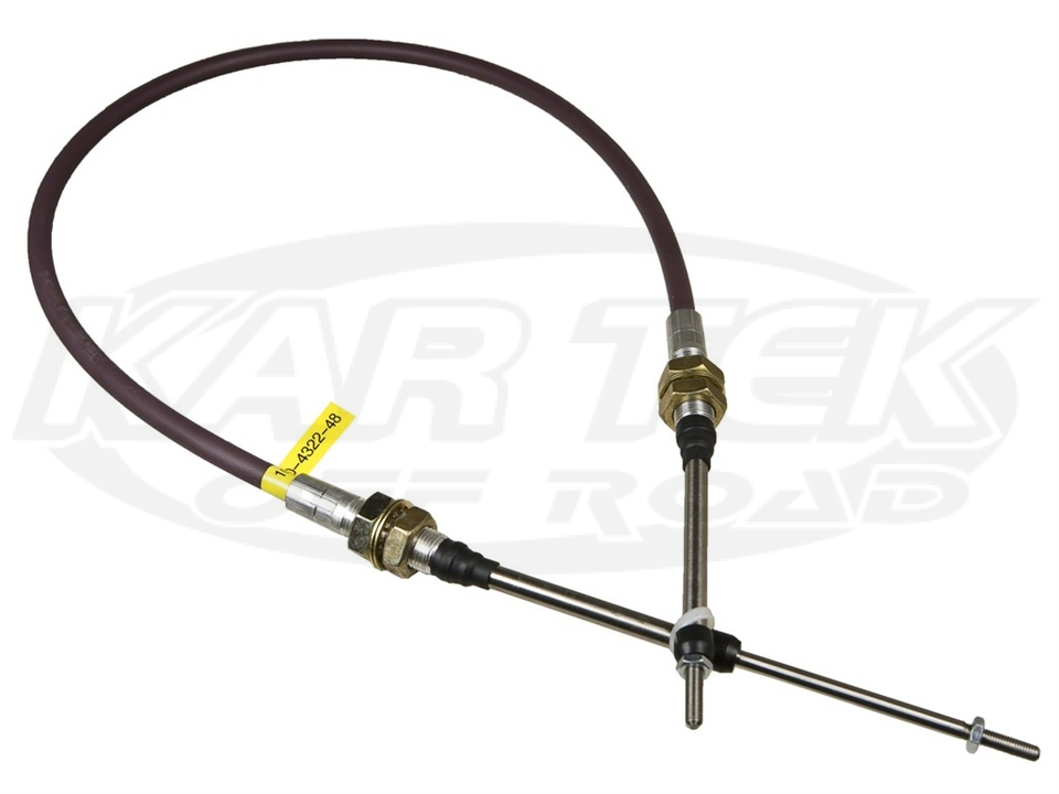 Kartek Offroad 42" Long 2" Throw No. 4 PushPull Shifter Cable With Double Bulk Head Mounts