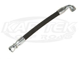Fox Shocks Replacement -10 Female Straight To -10 Female 90 Degree 28 Inch Long Cloth Braided Hose