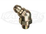 45 Degree 1/4"-28 Tapered Fine Thread Grease Zerk Fitting