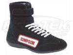 Simpson Race Products 28900BK High-Top Black Suede Driving Shoes Adult Mens Size 9
