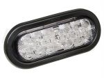 6" Oval LED Backup Light Clear Lens, White LEDs