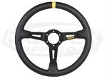 MOMO Mod. 08 Rally 13-3/4" - 350mm Diameter +2-1/8" Dish Black Suede Steering Wheel