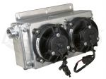 CBR Standard Dual Fan Mini Oil Cooler With Dual 4" Fans AN -10 ORB Oil Cooler Inlet/Out