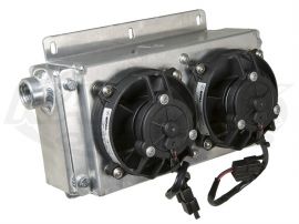 CBR Standard Dual Fan Mini Oil Cooler With Dual 4" Fans AN -10 ORB Oil Cooler Inlet/Out