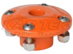 AutoFab Replacement 2-9/16" Orange Urethane Hood Pin Bushing With Bolts And Nyloc Nuts