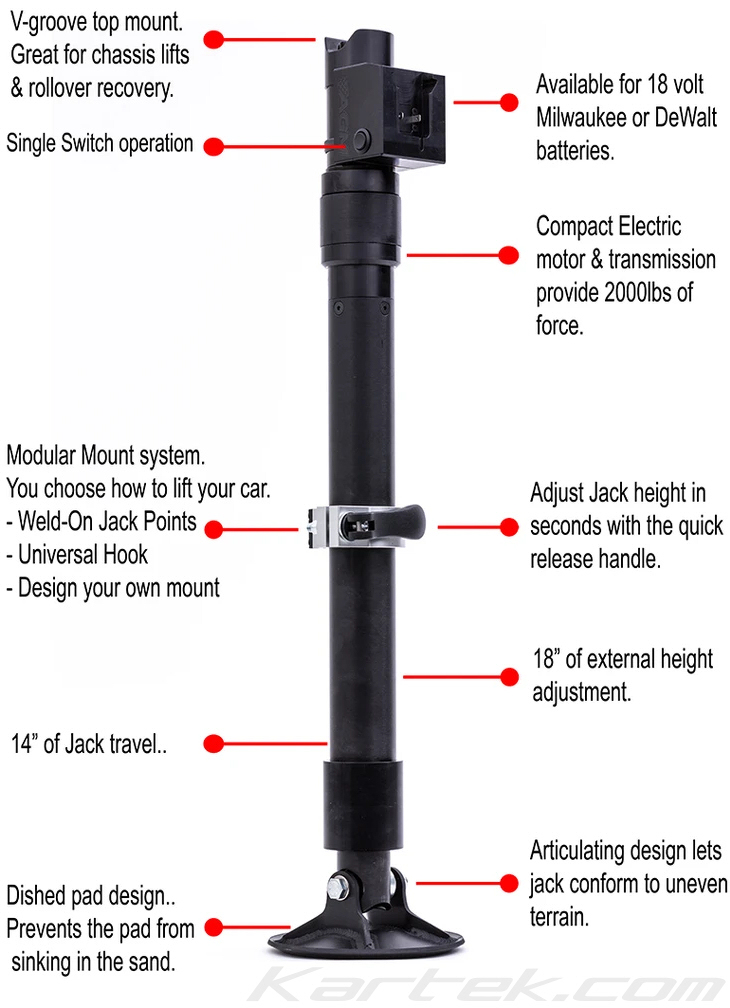 agm all german motor sports eja-2010 electric battery powered offroad racing screw jack