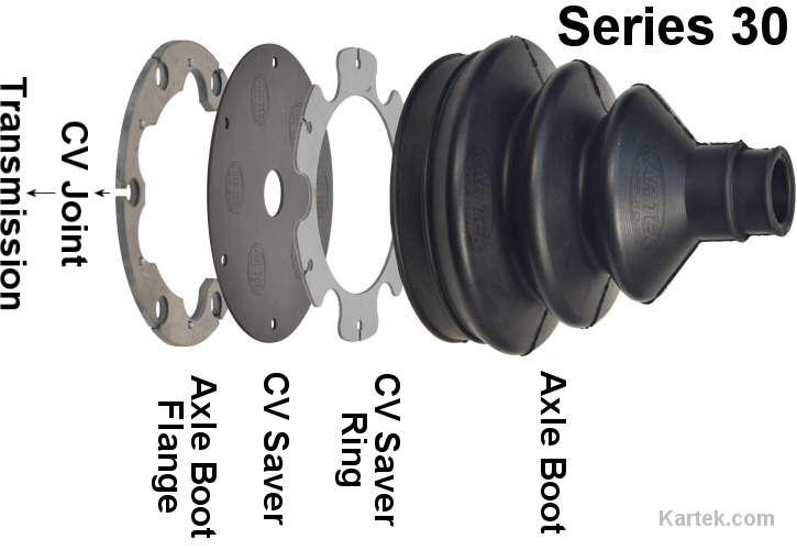 kartek off road series 30 single axle boot flange with agm cv joint saver