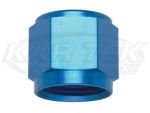 Fragola AN -3 Female Blue Anodized Aluminum Tube Nuts For 3/16" Outside Diameter Hardline Tubing