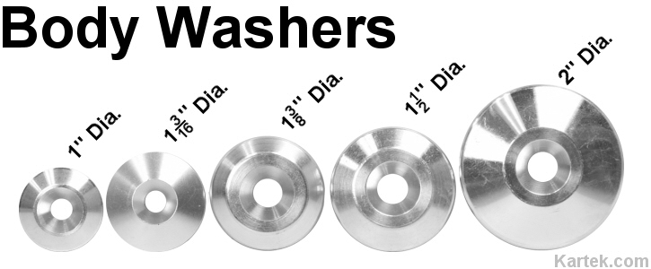 billet aluminum body washers for fiberglass fenders bed sides bodies or hoods