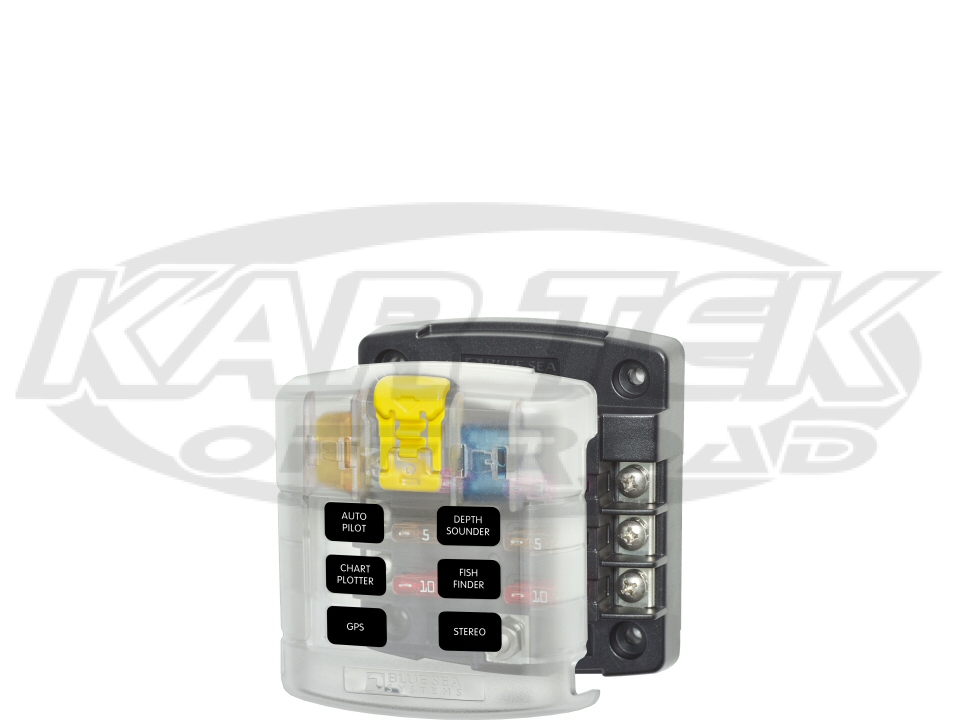Blue Sea Systems 6 Circuit ATO Blade Fuse Block With Cover 100A Max Per