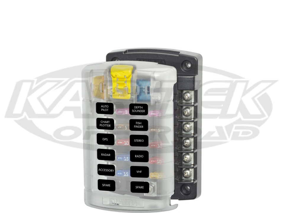 Blue Sea Systems 12 Circuit ATO Blade Fuse Block With Cover 100A Max