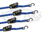 Boxer Tie Downs 1" x 15 Foot Blue Ratchet Straps 4 Pack 500 Pound Working Load Limit
