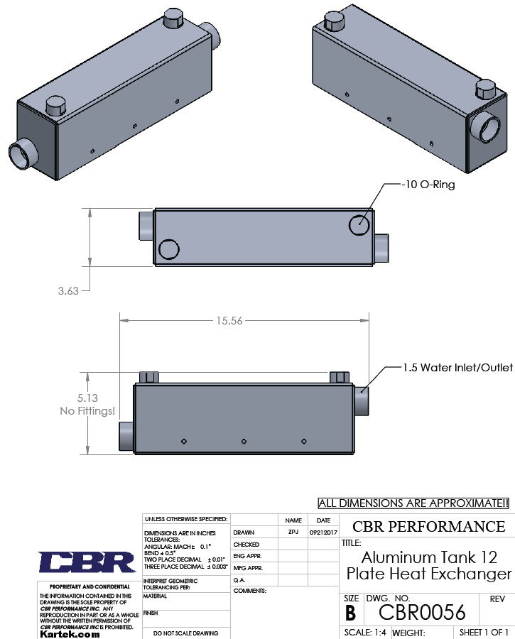 oil cooler dimensions