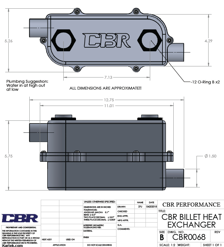 oil cooler dimensions