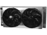 CBR 38x17 Dual Pass Aluminum Radiator And Heat Exchanger With Dual Fans Without Fill Neck