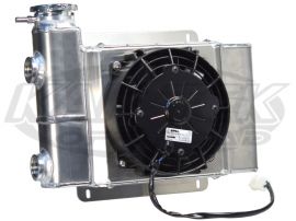 CBR Performance Products Aluminum Power Steering Reservoir And Cooler Combo With 6-1/2" Fan -12 ORB