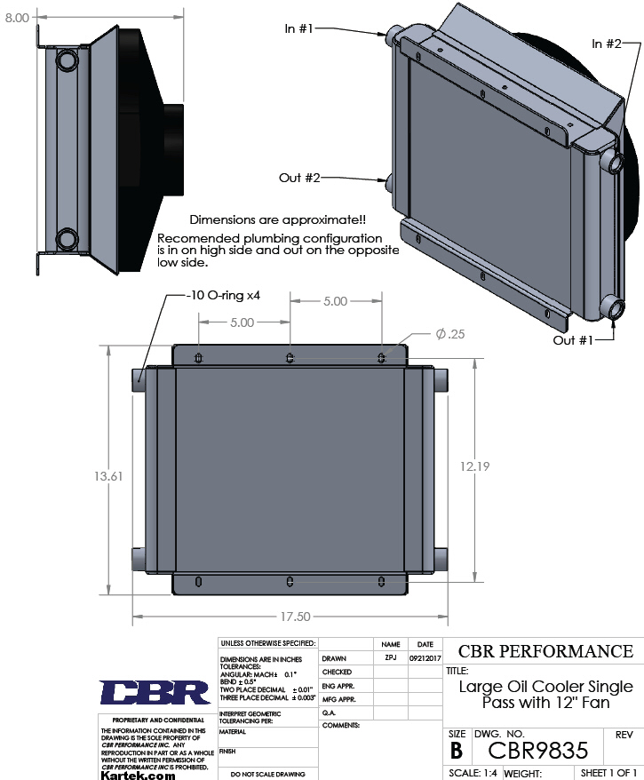 oil cooler dimensions