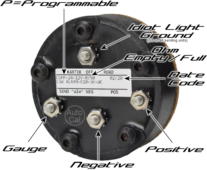 Indicateur jauge levier carburant 12V, 10-180 ohms