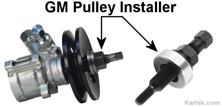 chevy chevrolet gm power steering pulley installer on t/c power steering pump