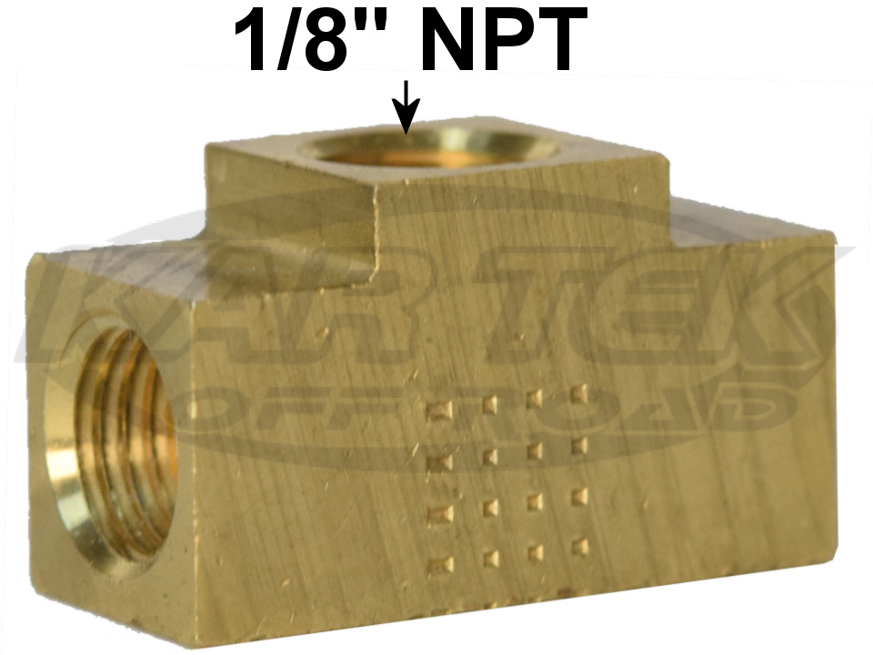 Brass 3/16" Inverted Flare American Brake Line Tee Fitting With 1/8
