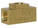 Brass 3/16" Inverted Flare American Brake Line Female Tee Fittings