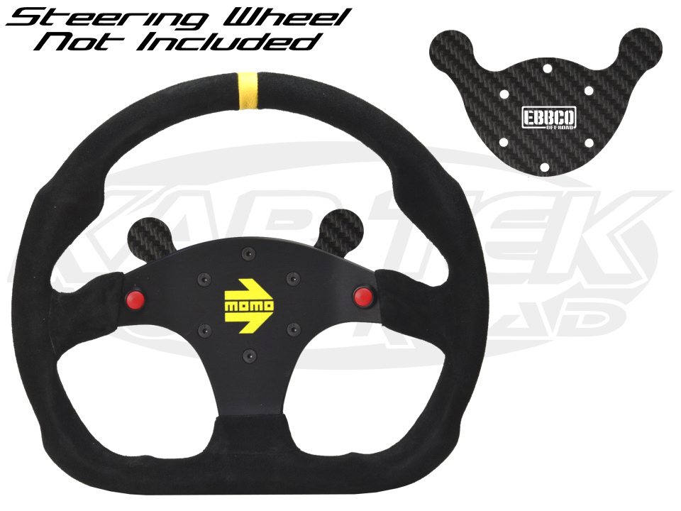 EBBCO Offroad Carbon Fiber 6 Bolt Steering Wheel Two Button Panel Fits