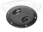 EMPI 16-6032-0 Flush Mount Quarter Turn Fuel Filler Cover Plate 5-7/8" Outside Dia 3-7/8" Inside Dia