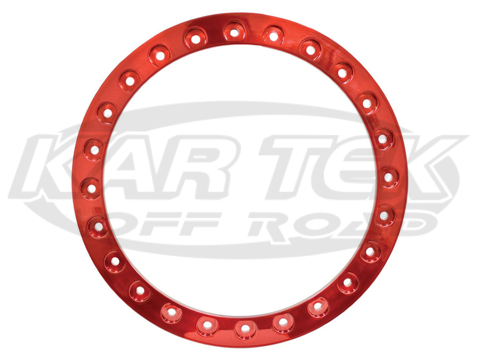 EMPI RaceTrim Beadlock Wheels Replacement 15" Diameter 24 Bolt Red Aluminum Beadlock Rings