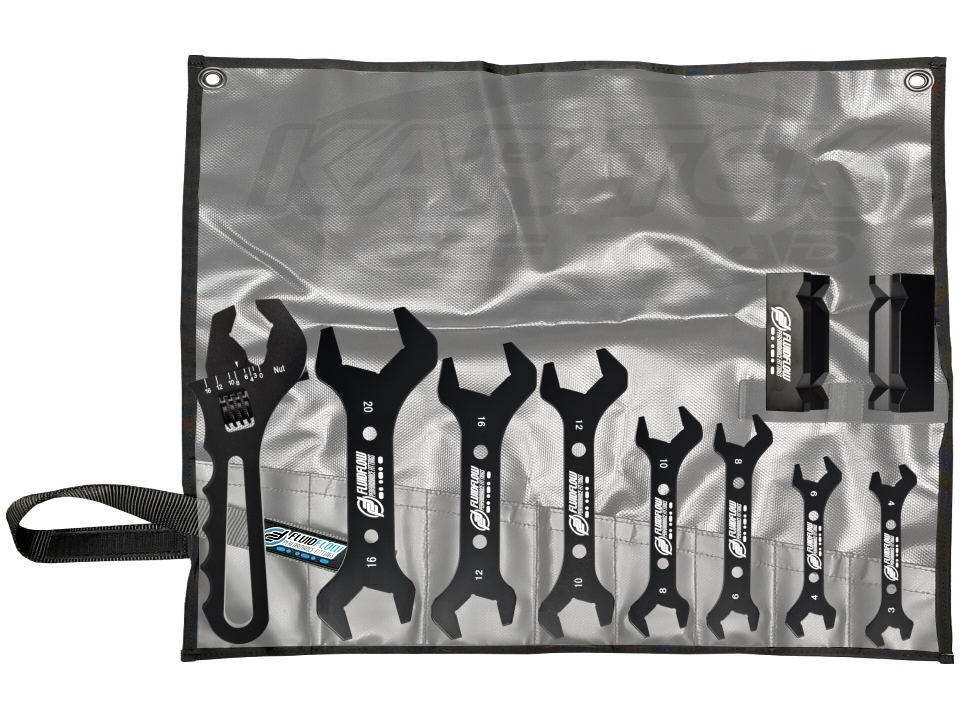 FluidFlow Performance Fittings 9 pcs Roll Up AN Fitting Wrench Set With