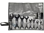 FluidFlow Performance Fittings 9 pcs Roll Up AN Fitting Wrench Set With Crescent Wrench and Soft Jaw