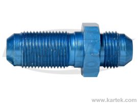 Fragola AN -6 Male To AN -6 Male Blue Anodized Aluminum Straight Bulkhead Union  Adapter Fittings - Kartek Off-Road