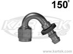 Fragola AN -8 Black Anodized Aluminum Series 8000 Push-Lite 150 Degree Bent Tube Hose Ends