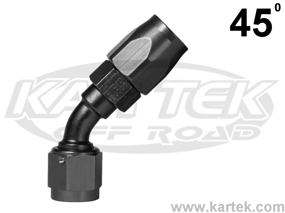 Fragola -10AN x 45 Degree Hose End x 3/4 NPT - Black
