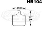 Hawk Performance HB104N.485 HP Plus Compound 2" Brake Pads 0.485" Thick - Set Of 4