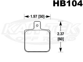 Hawk Performance HB104M.485 Black Compound 2" Brake Pads 0.485" Thick - Set Of 4