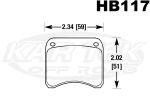 Hawk Performance HB117M.380 Black Compound 2-3/8" Brake Pads 0.380" Thick Set Of 4