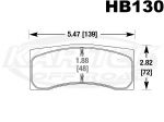 Hawk Performance HB130U.775 DTC-70 High Temp Compound 5-1/2" Brake Pads 0.775" Thick - Set Of 4